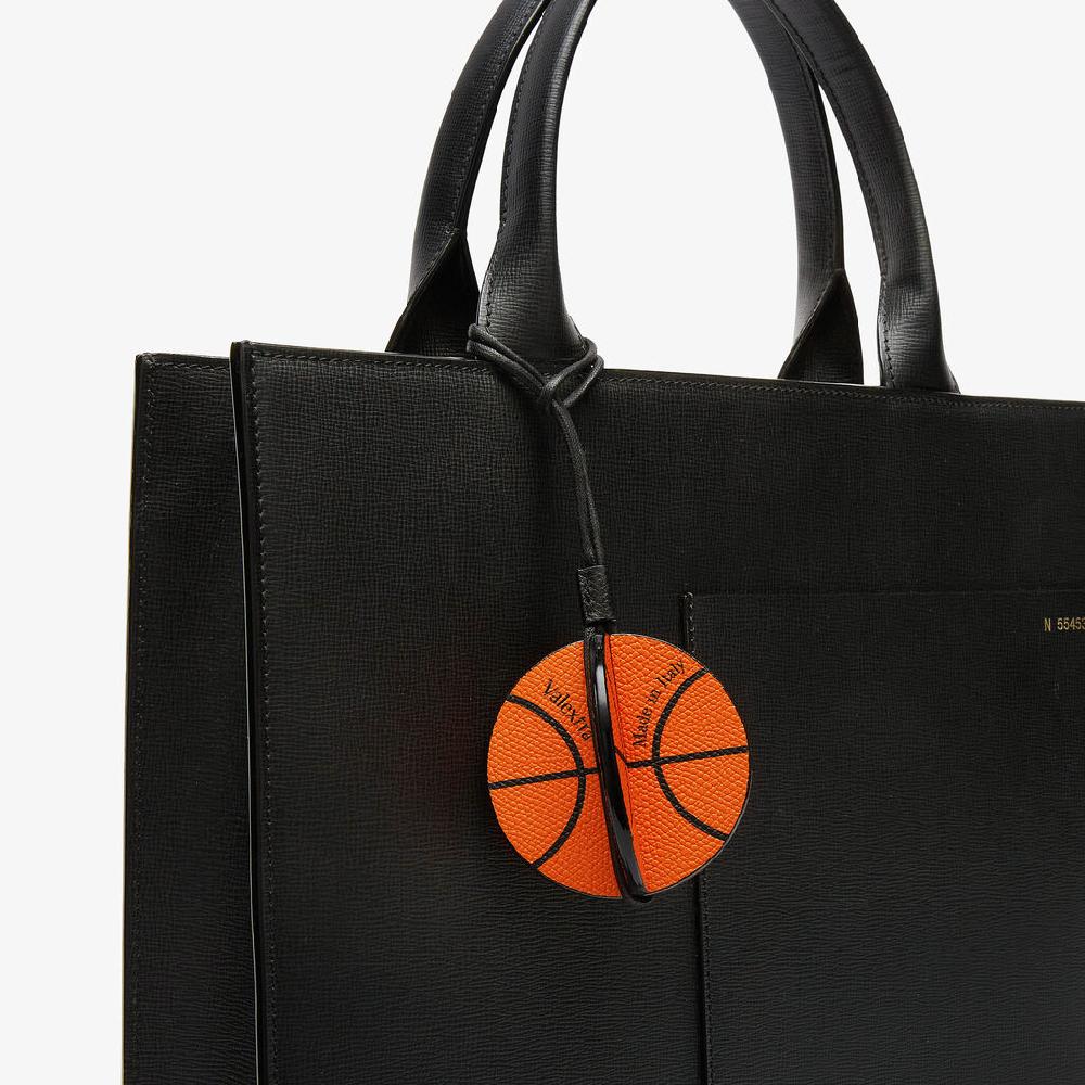 Valextra Charm palla da bascket in Pelle Arancione e Nera | Valextra Vendite Flash