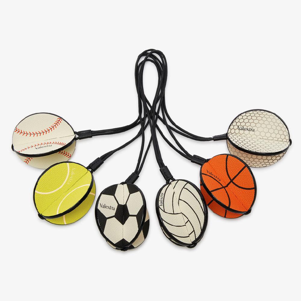 Valextra Charm palla da bascket in Pelle Arancione e Nera | Valextra Vendite Flash