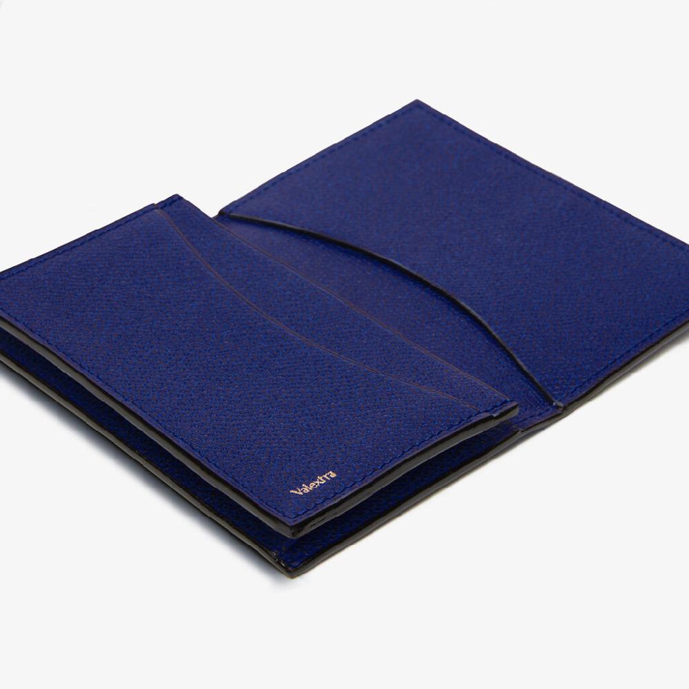 Valextra Porta carte di credito da Donna in Pelle Blu | Valextra Sconto di tempo limitato