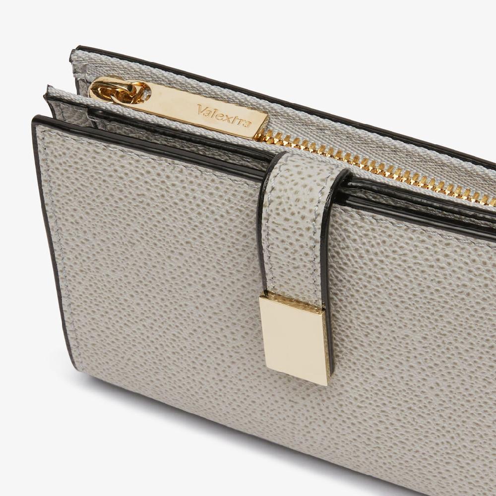 Valextra Portafoglio piccolo in Pelle Grigio chiaro | Valextra Negozio online di fabbrica