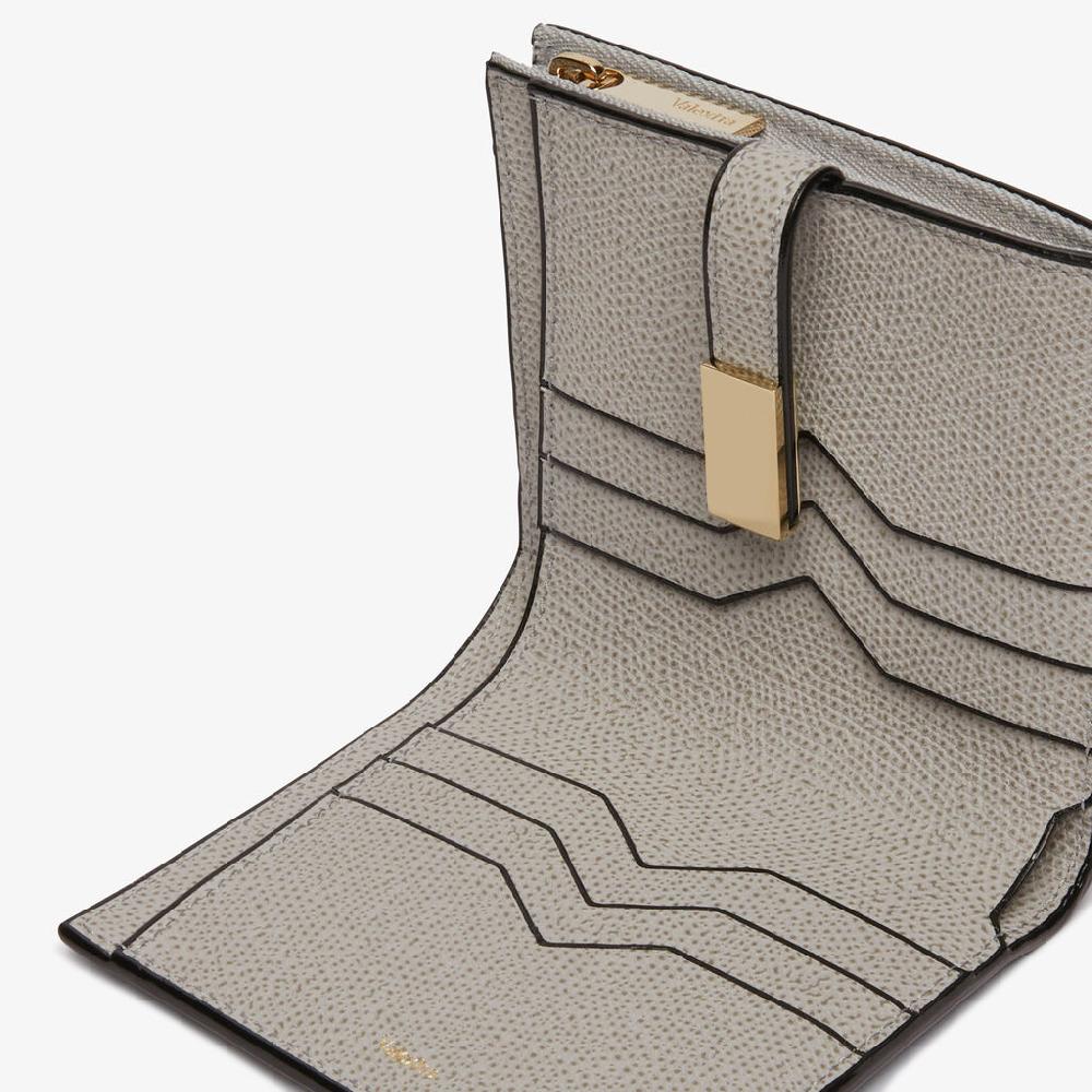 Valextra Portafoglio piccolo in Pelle Grigio chiaro | Valextra Negozio online di fabbrica