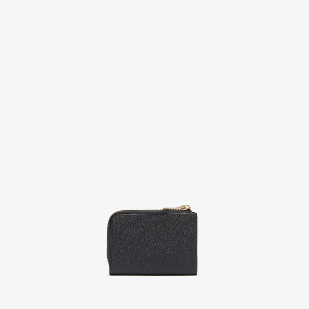 Valextra Portachiavi in Pelle Blu Notte di Lusso | Valextra Zip Around Comprare a buon mercato