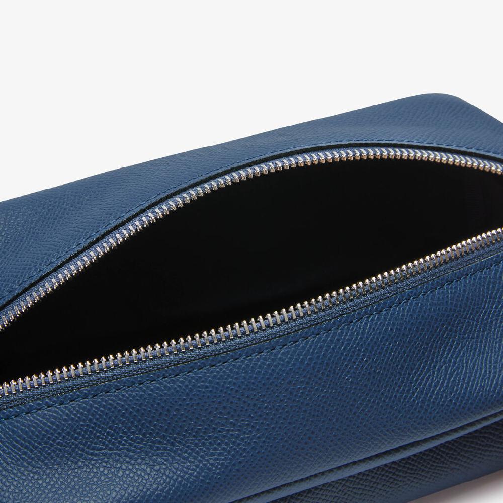Valextra Pochette da viaggio da Uomo di Lusso in Pelle Blu Flash Sale