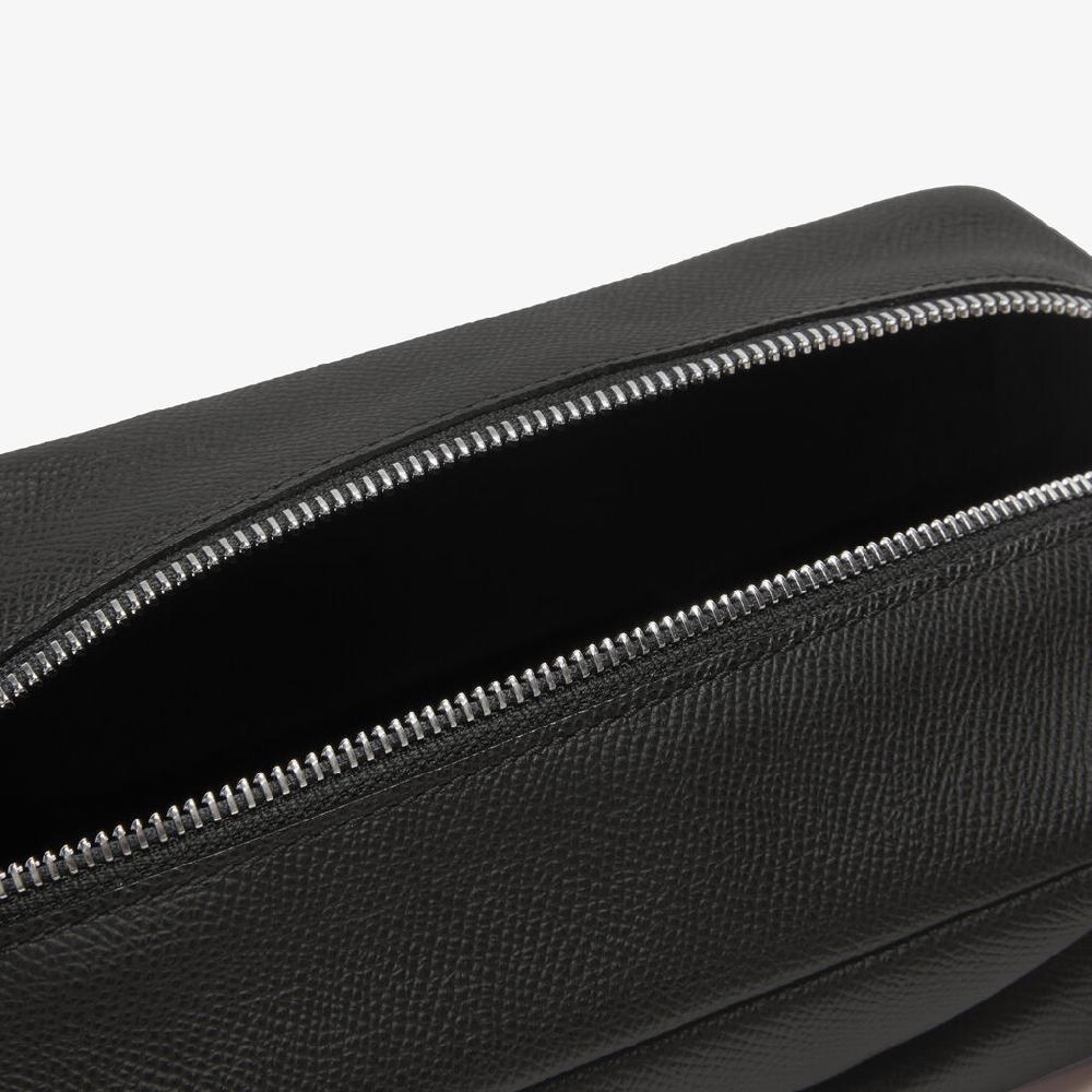 Valextra Pochette da viaggio da Uomo di Lusso in Pelle Nera Fornitura limitata