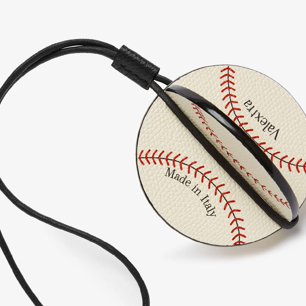 Valextra Charm palla da baseball in Pelle Bianca Rossa e Nera | Valextra Cyber Monday