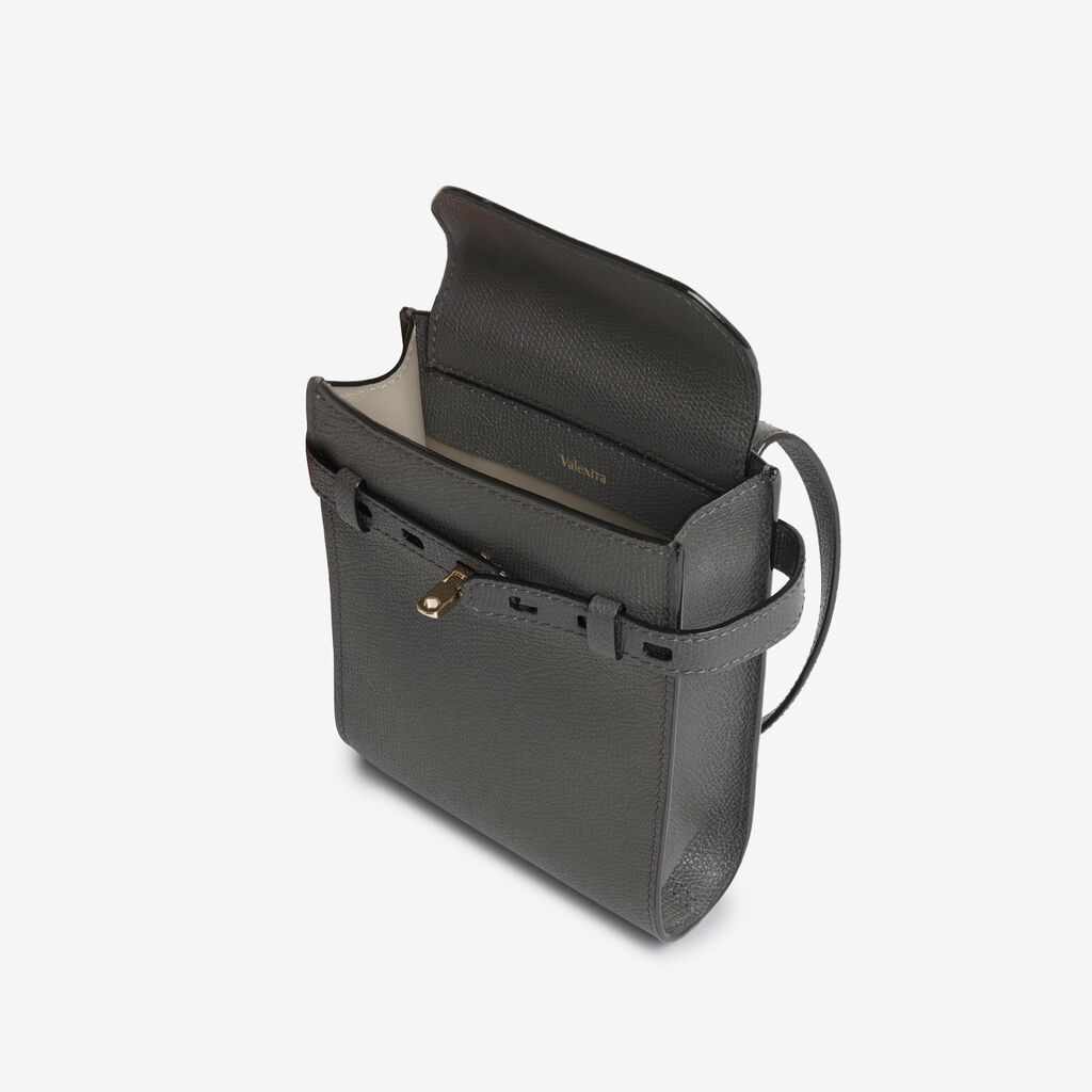 Valextra Borsa a tracolla Micro in Pelle Grigia | Valextra Brera Offerta Giorno del Papà