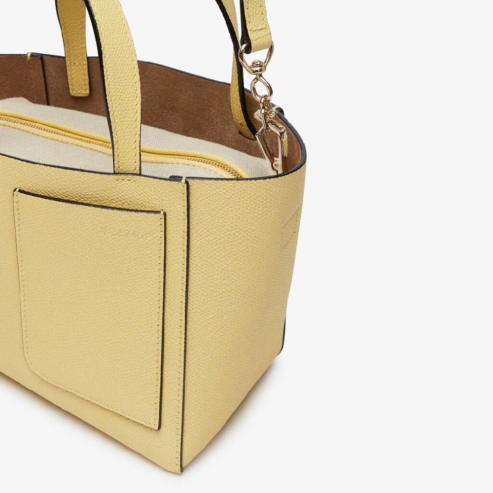 Valextra Borsa a secchiello Donna di Lusso in Pelle Gialla | Valextra Soft Offerta Anniversario