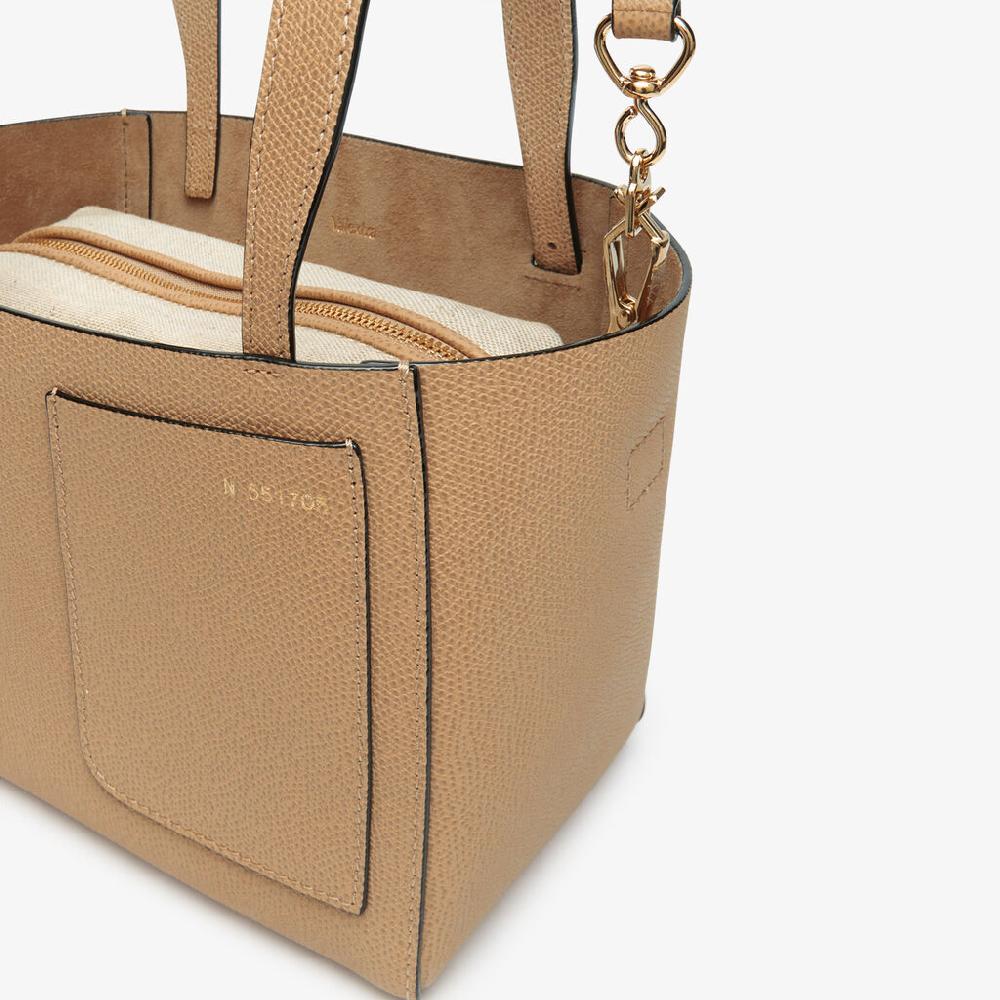 Valextra Borsa a secchiello da Donna di Lusso in Pelle Beige | Valextra Soft Smaltimento dello stoccaggio