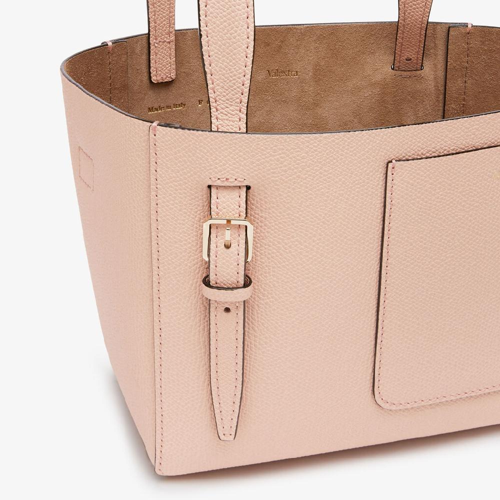 Valextra Borsa a Secchiello Soft Micro | Pelle di vitello Millepunte | Rosa Bonne Mine | Valextra Vendita calda