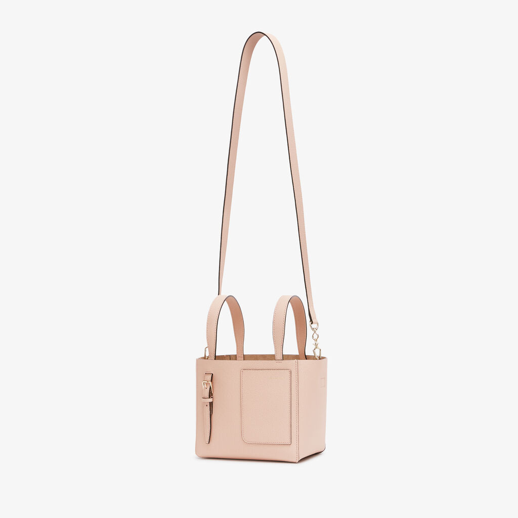 Valextra Borsa a Secchiello Soft Micro | Pelle di vitello Millepunte | Rosa Bonne Mine | Valextra Vendita calda