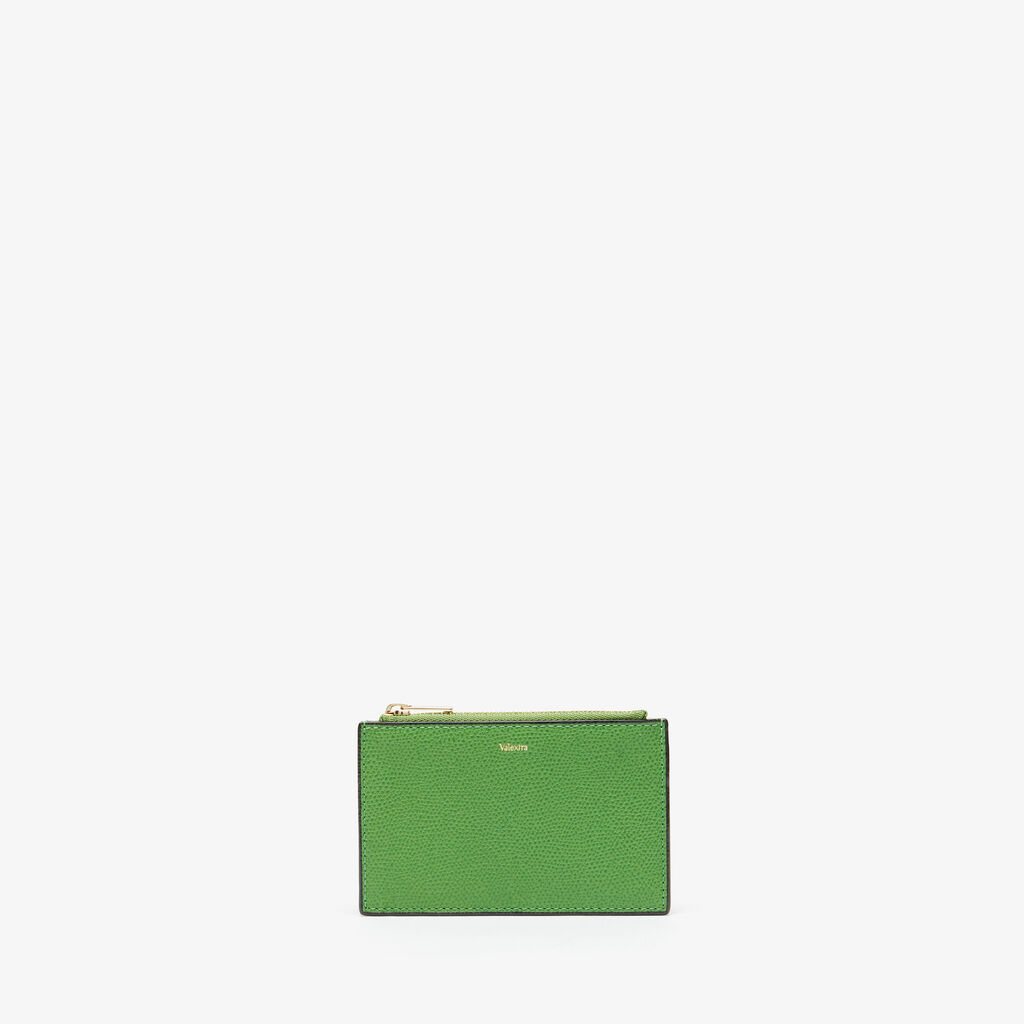 Valextra Portamonete elegante in Pelle Verde con zip | Valextra Offerta temporanea
