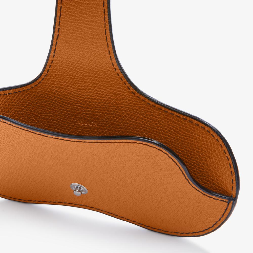 Valextra Porta occhiali in Pelle Marrone e Nera con tracolla | Valextra Lightning offer