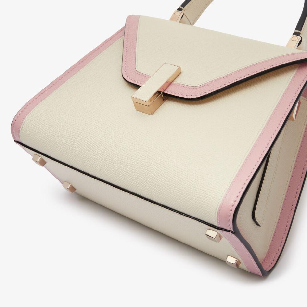 Valextra Borsa a mano mini da Donna in Pelle Bianca e Rosa | Valextra Iside Offerte speciali