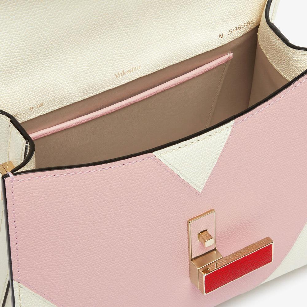 Valextra Borsetta da Donna di Lusso in Pelle Bianca e Rosa | Valextra Iside Enormi risparmi