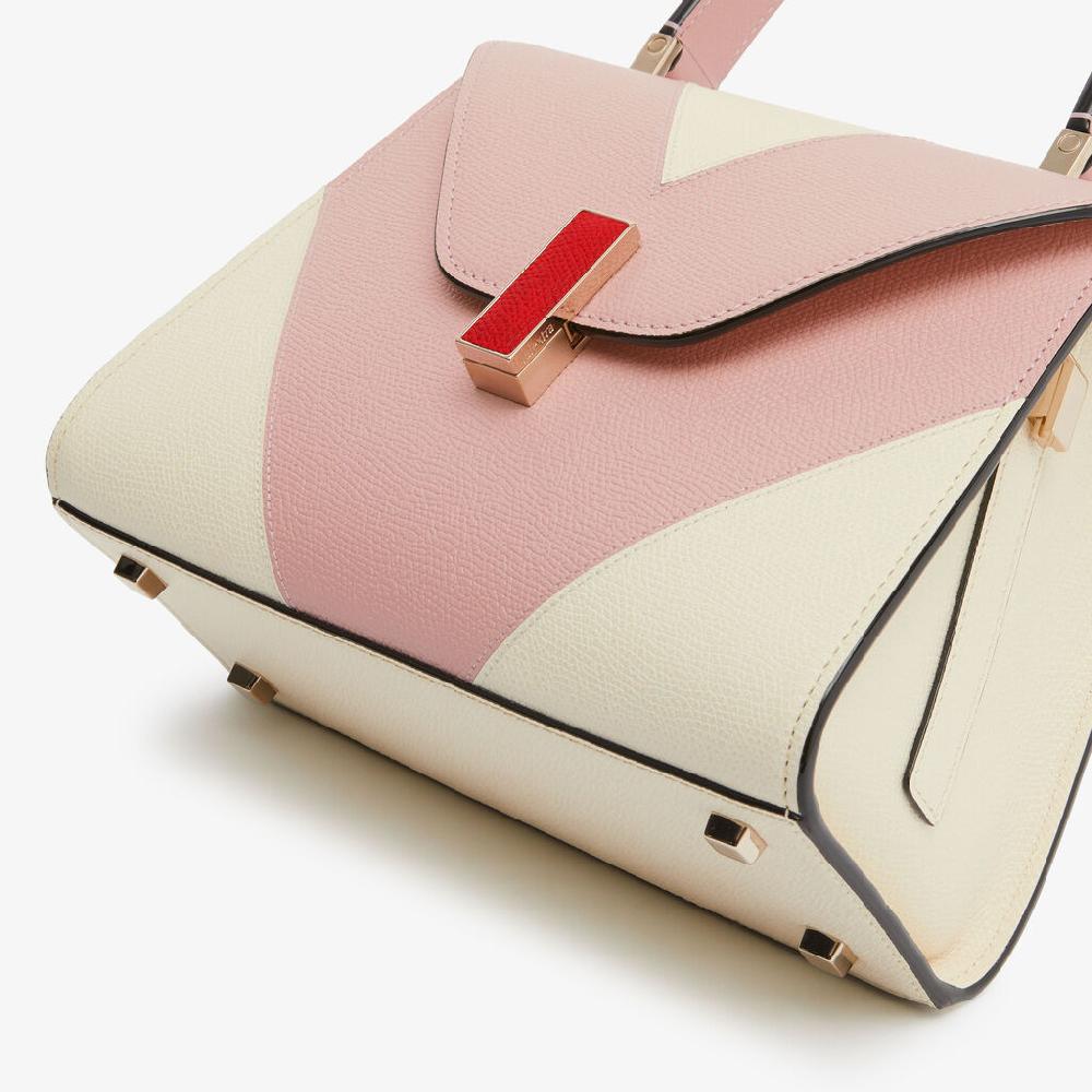Valextra Borsetta da Donna di Lusso in Pelle Bianca e Rosa | Valextra Iside Enormi risparmi