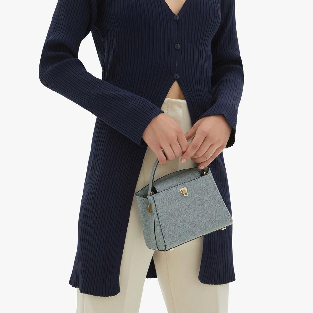 Valextra Borsa a mano Micro in Pelle Blu | Valextra Brera Sconti VIP