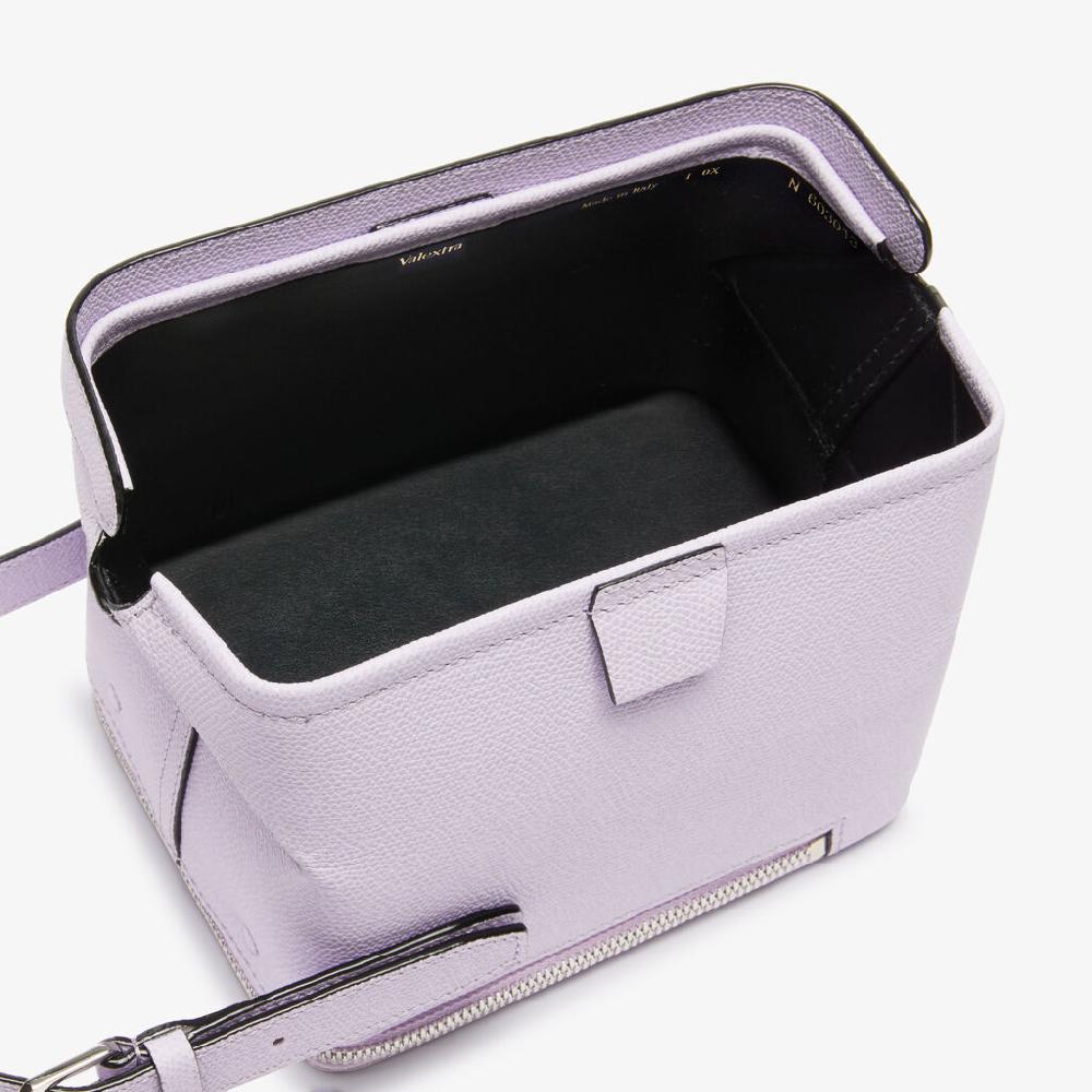 Valextra Borsa tracolla Donna di Lusso in Pelle Lilla | Valextra Tric Trac Ritorno libero