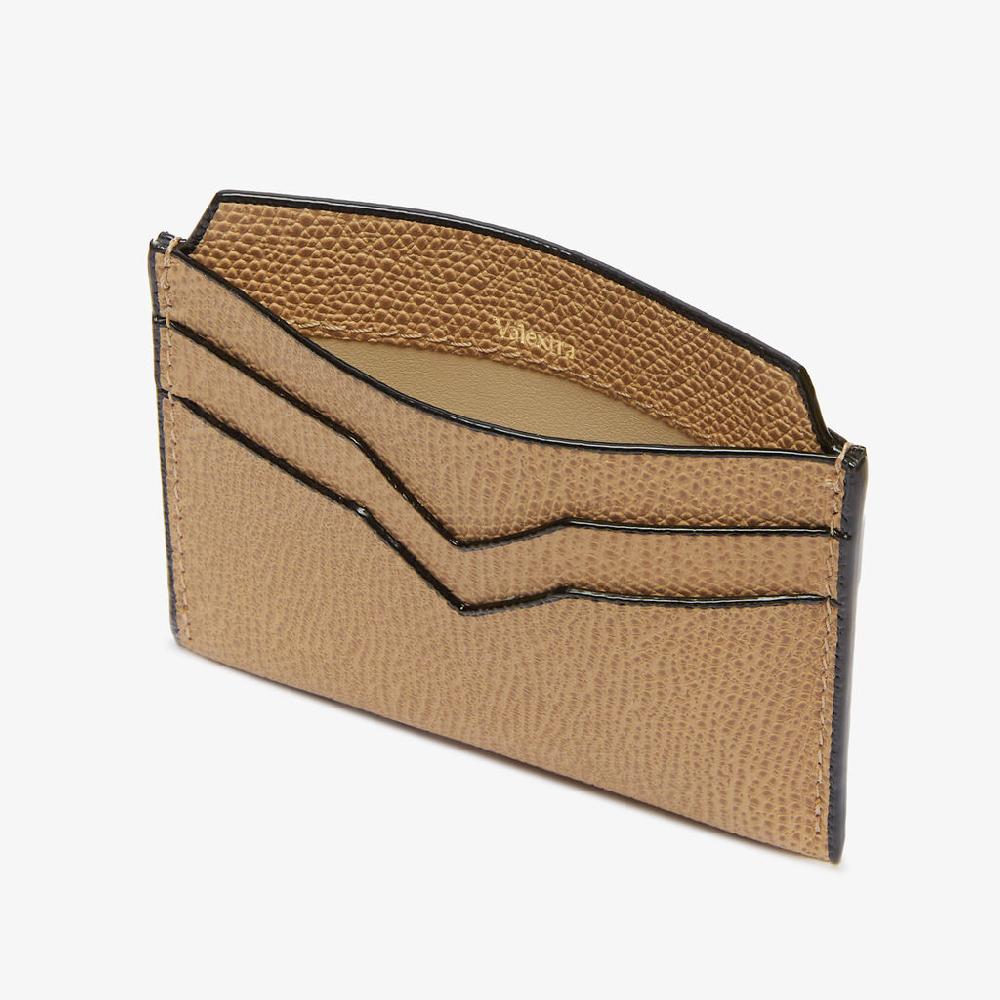 Valextra Porta Carte 4CC | Pelle di vitello Millepunte | Beige Cashmere | Valextra Ultimi tre giorni
