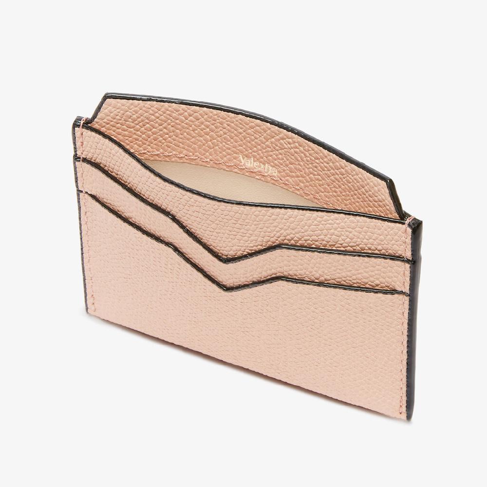 Valextra Porta Carte 4CC | Pelle di vitello Millepunte | Rosa Bonne Mine | Valextra ACQUISTA ORA