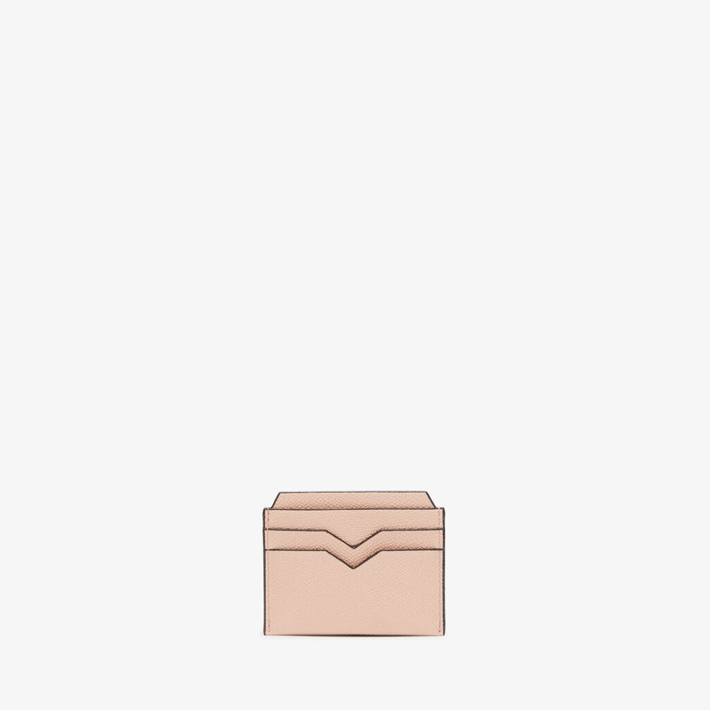 Valextra Porta Carte 4CC | Pelle di vitello Millepunte | Rosa Bonne Mine | Valextra ACQUISTA ORA