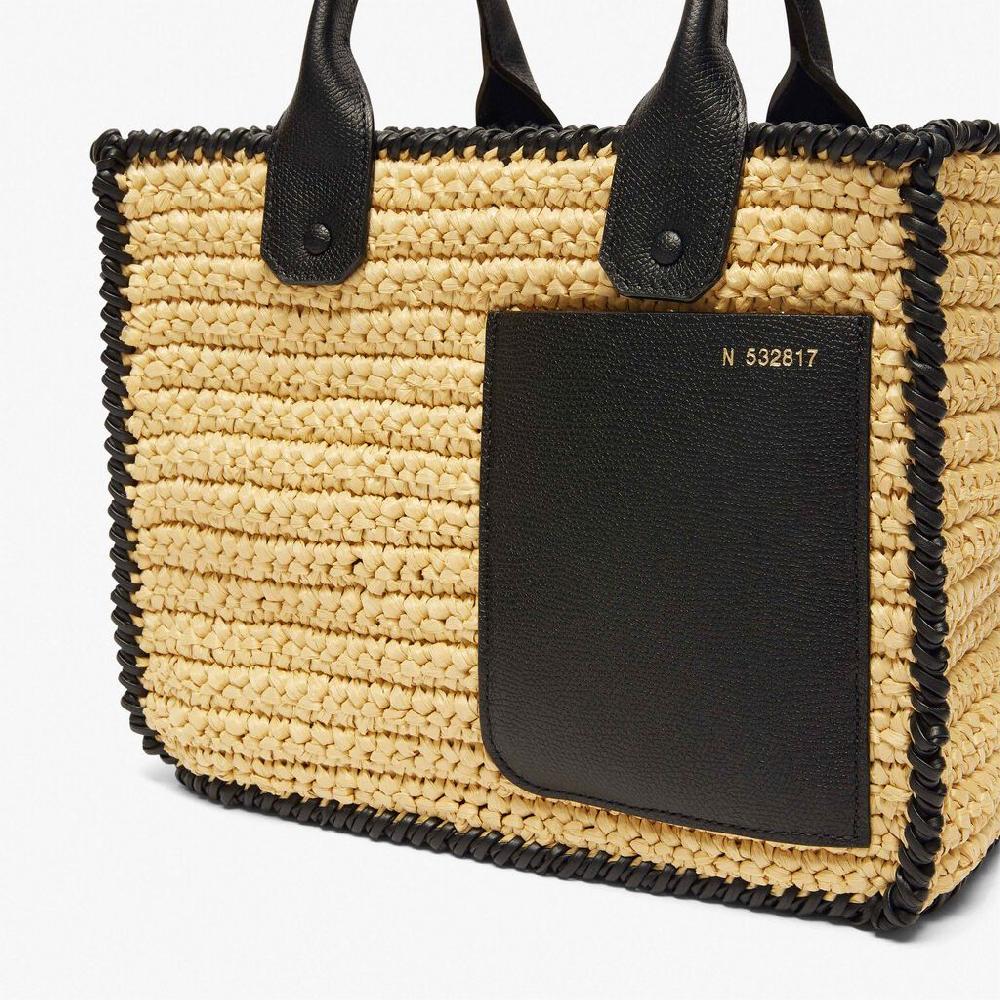 Valextra Borsa tote Mini da Donna in Rafia Beige e Nera | Valextra Ultimo giorno