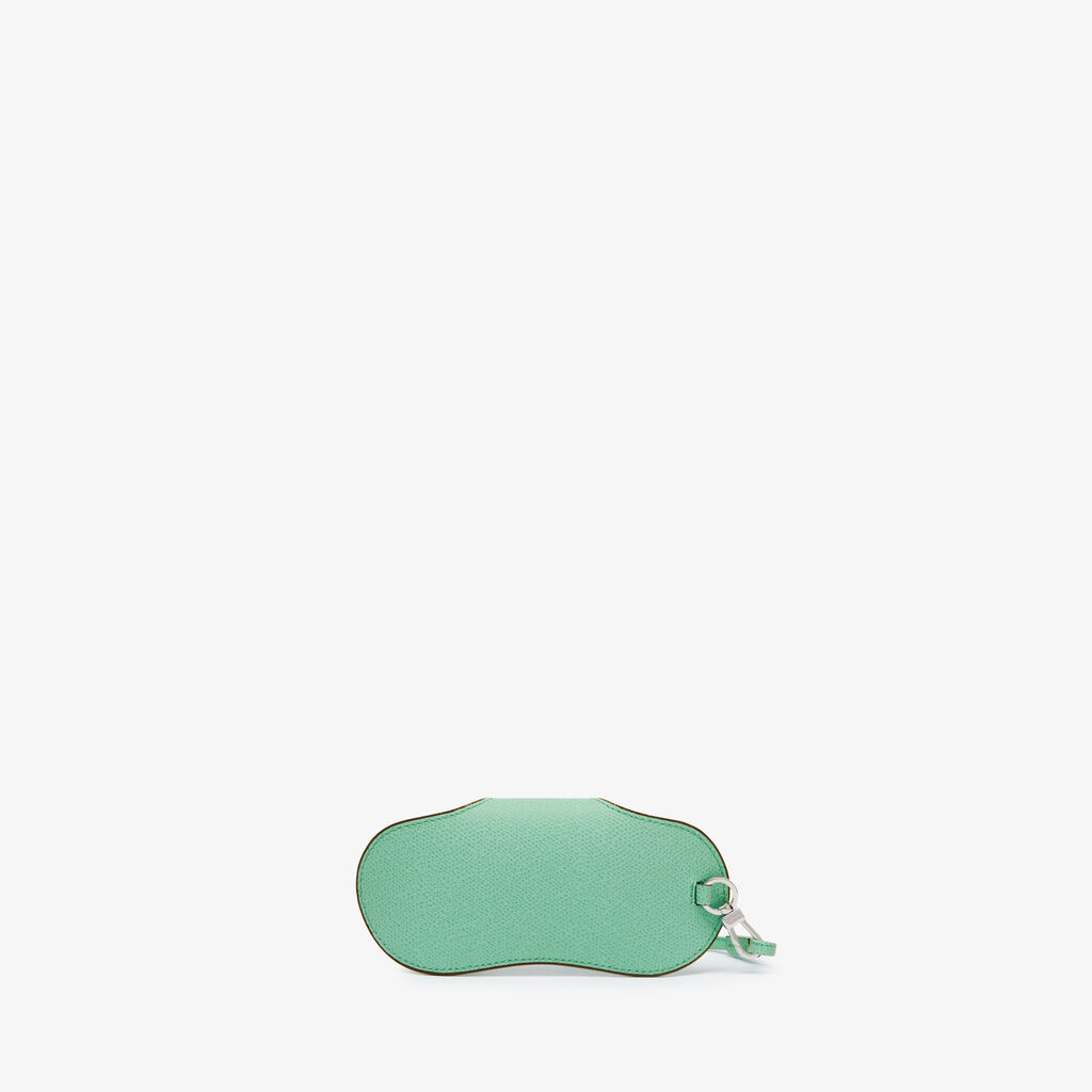 Valextra Porta Occhiali Con Tracolla | Pelle di vitello Millepunte | Verde LatteMenta | Valextra Super sconto