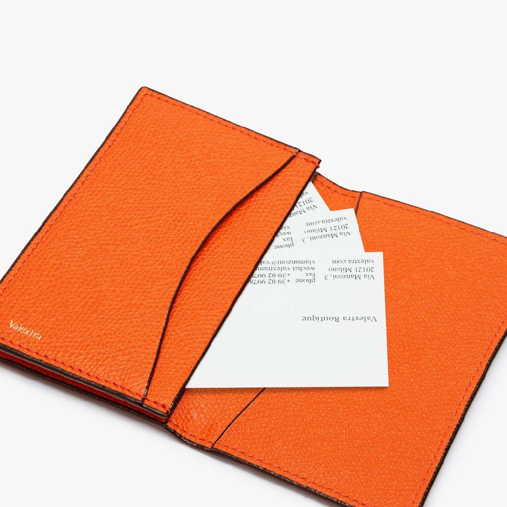 Valextra Porta carte di credito in Pelle Arancione | Valextra In vendita