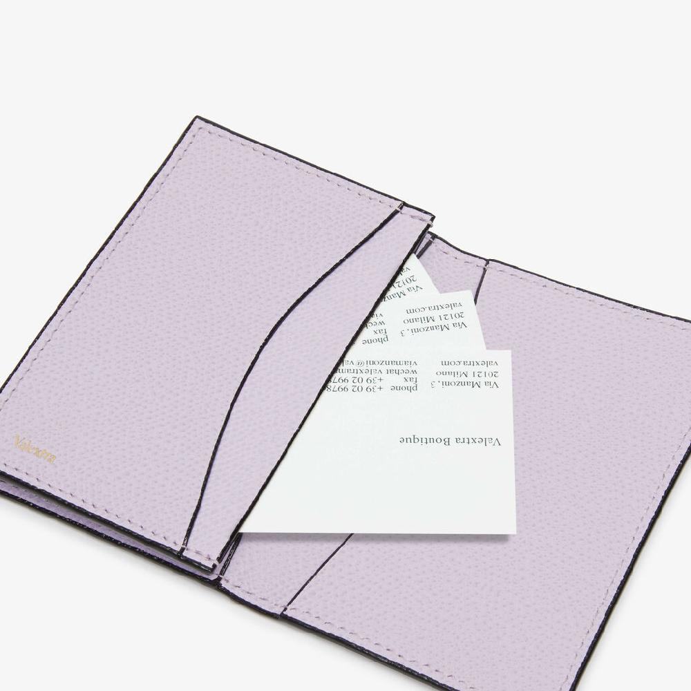Valextra Porta carte di credito da Donna di Lusso in Pelle Lilla | Valextra 50% di sconto per tempo limitato