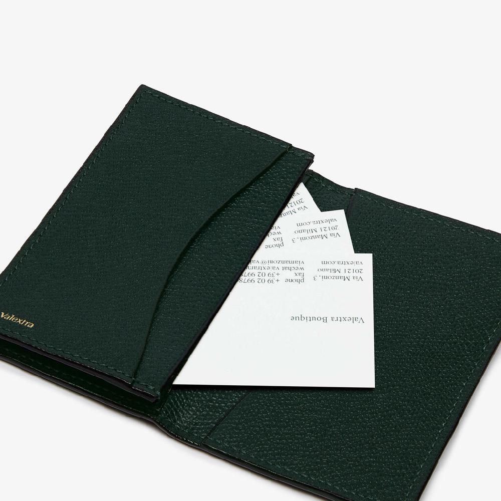 Valextra Porta carte di credito da Uomo di Lusso in Pelle Verde | Valextra Sconti questo mese