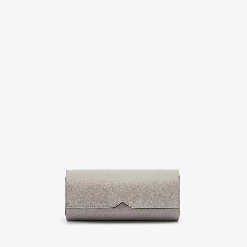 Valextra Astuccio con matite colorate in Pelle Grigia chiara | Valextra Italy