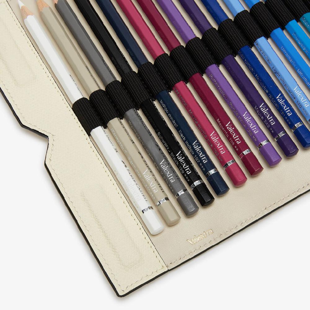 Valextra Astuccio da Donna con matite colorate in Pelle Bianca | Valextra Italia