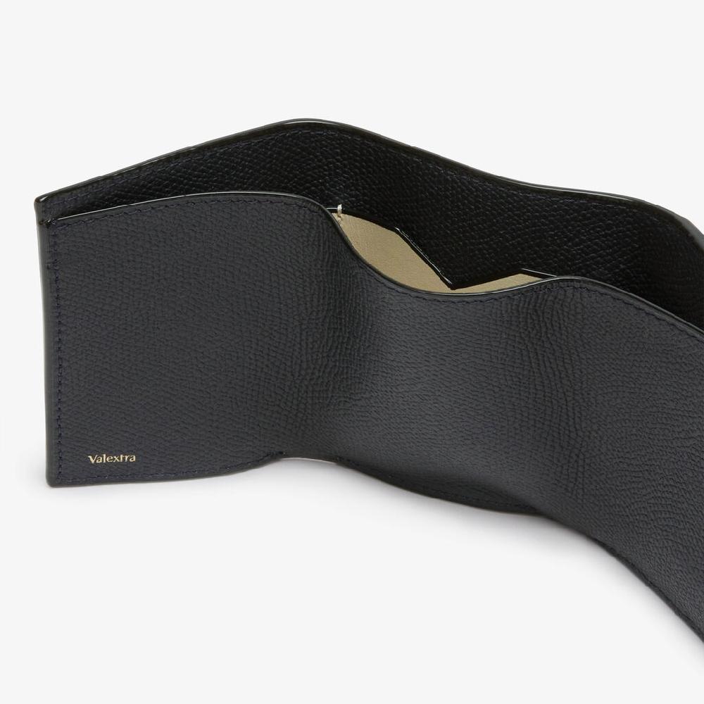 Valextra Portafoglio compatto con portamonete in Pelle Blu | Valextra In Linea