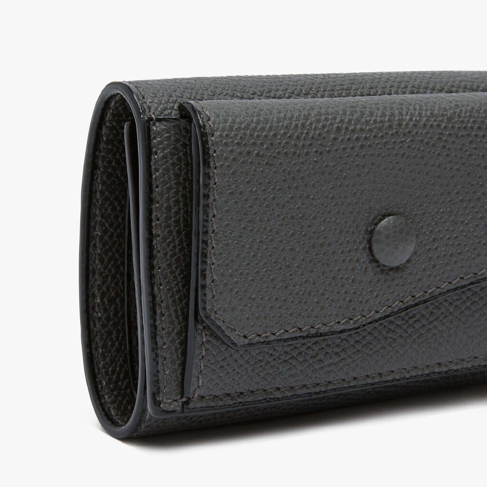 Valextra Portafoglio bifold da Donna in Pelle Grigia | Valextra Nuovo