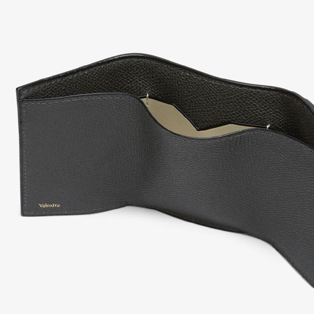 Valextra Portafoglio bifold da Donna in Pelle Grigia | Valextra Nuovo