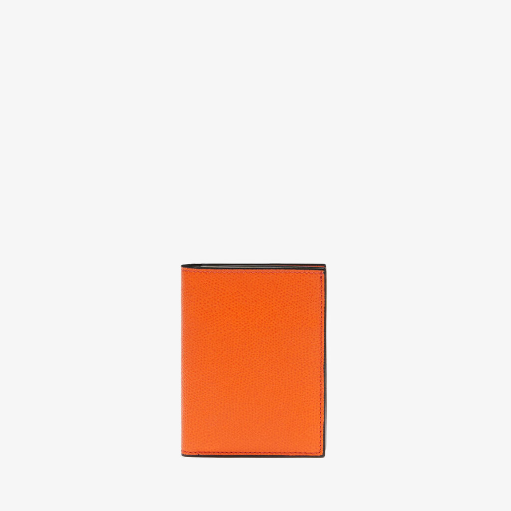 Valextra Portafoglio bifold da Donna di Lusso in Pelle Arancione | Valextra Qualità