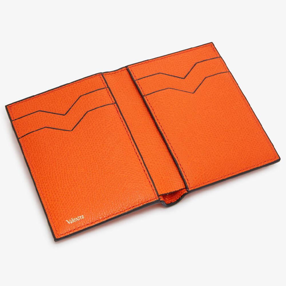 Valextra Portafoglio bifold da Donna di Lusso in Pelle Arancione | Valextra Qualità