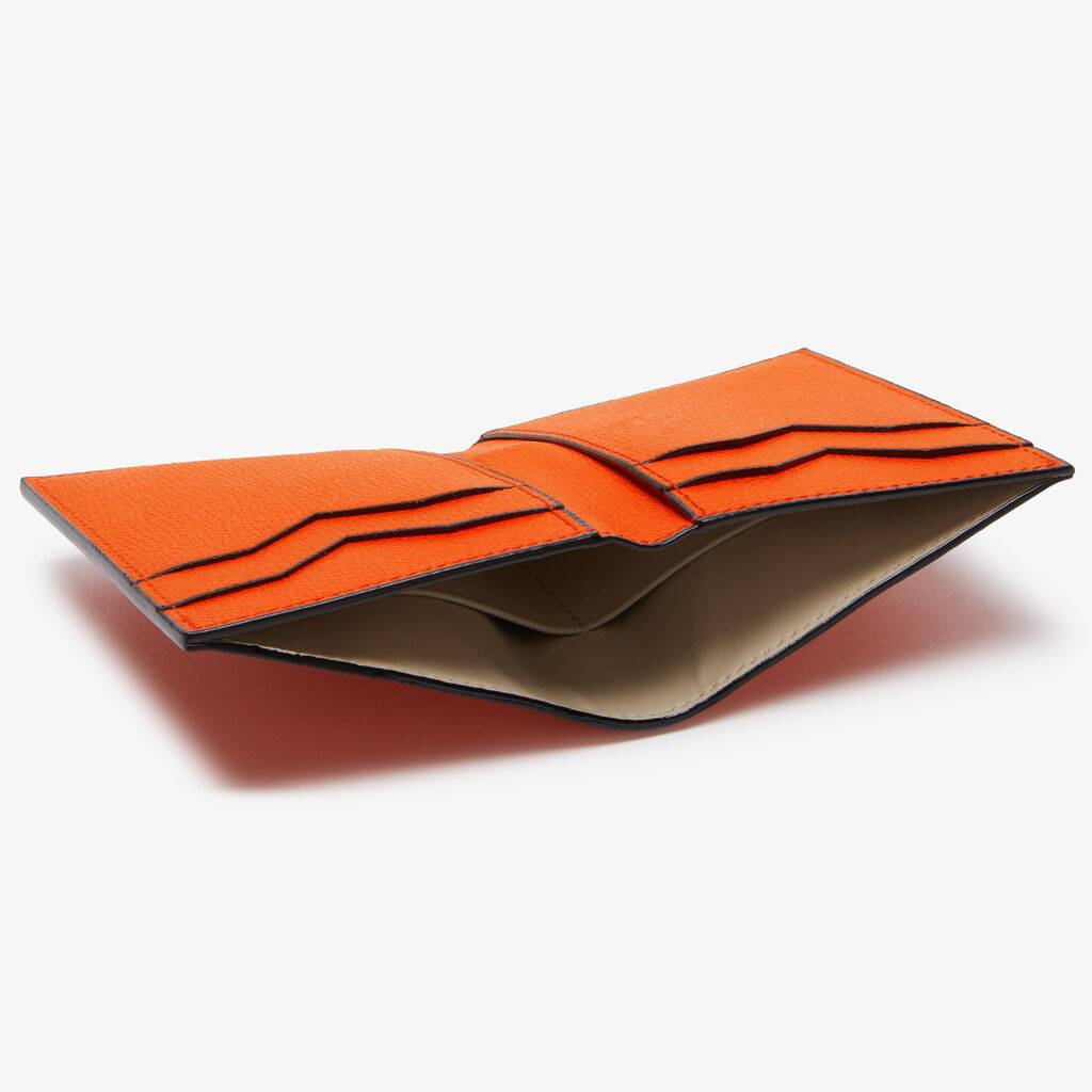 Valextra Portafoglio bifold da Donna di Lusso in Pelle Arancione | Valextra Qualità