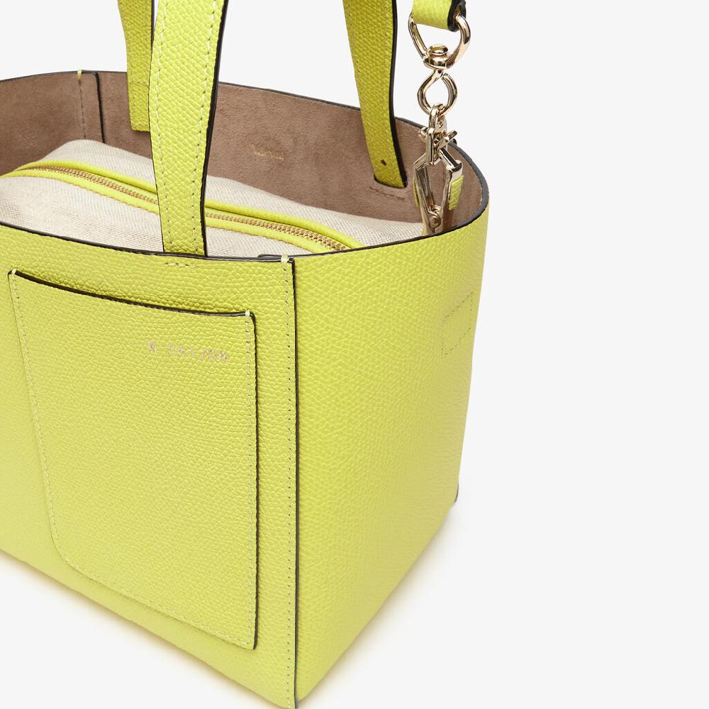 Valextra Borsa a secchiello da Donna in Pelle Gialla | Valextra Soft Qualità Garantita