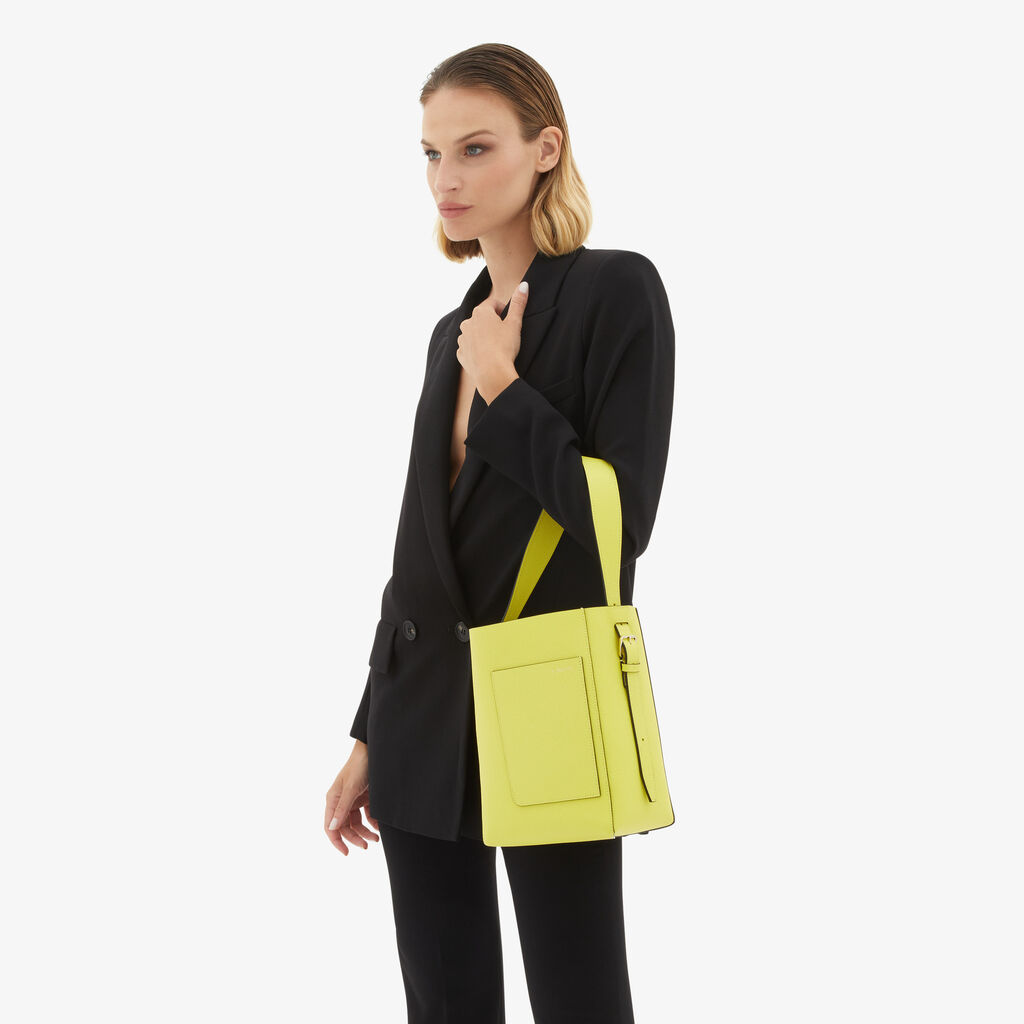 Valextra Borsa a secchiello da Donna Mini Gialla di Lusso | Valextra Soft Fino Al -60%