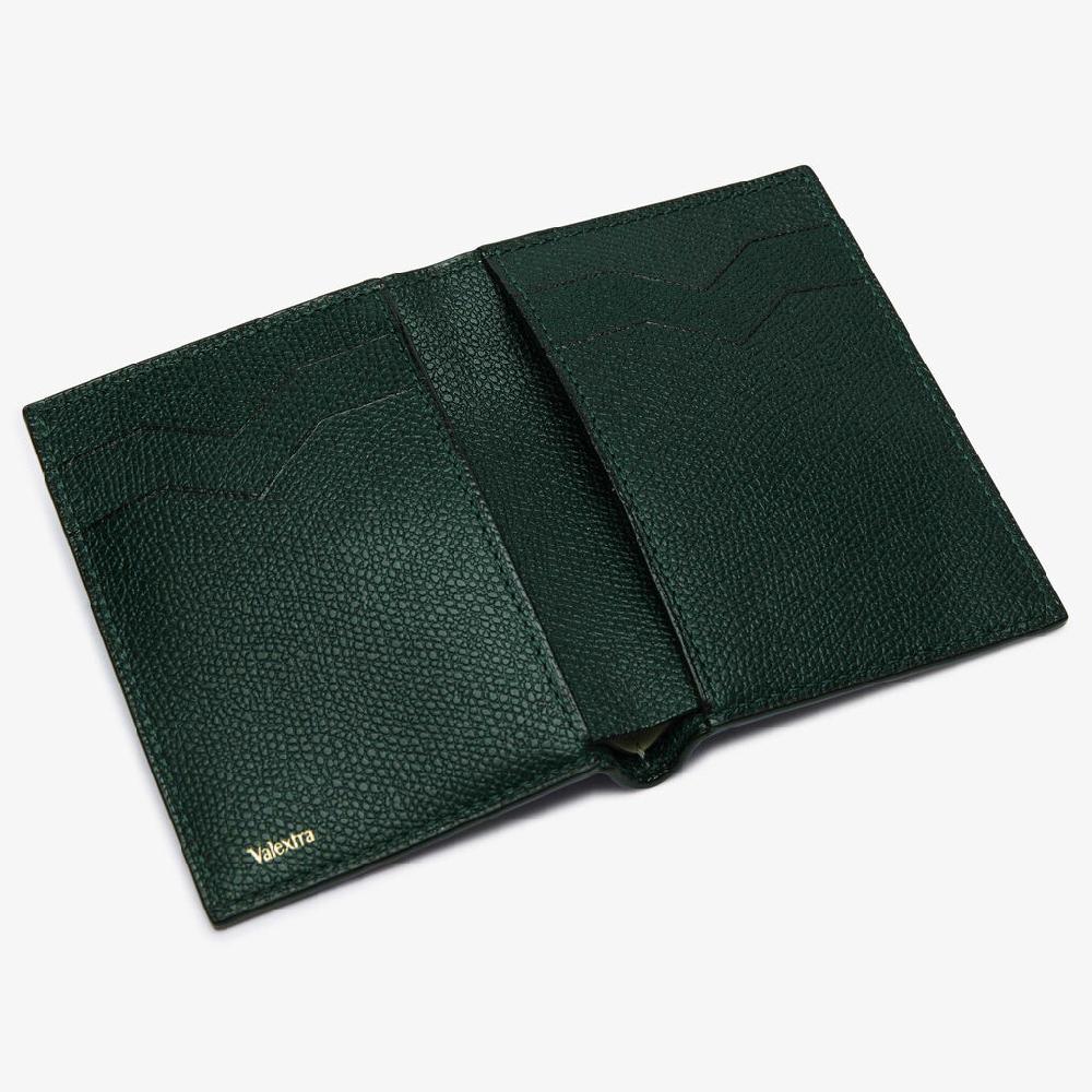 Valextra Portafoglio bifold da Donna in Pelle Verde di Lusso | Valextra Prezzo Ridotto
