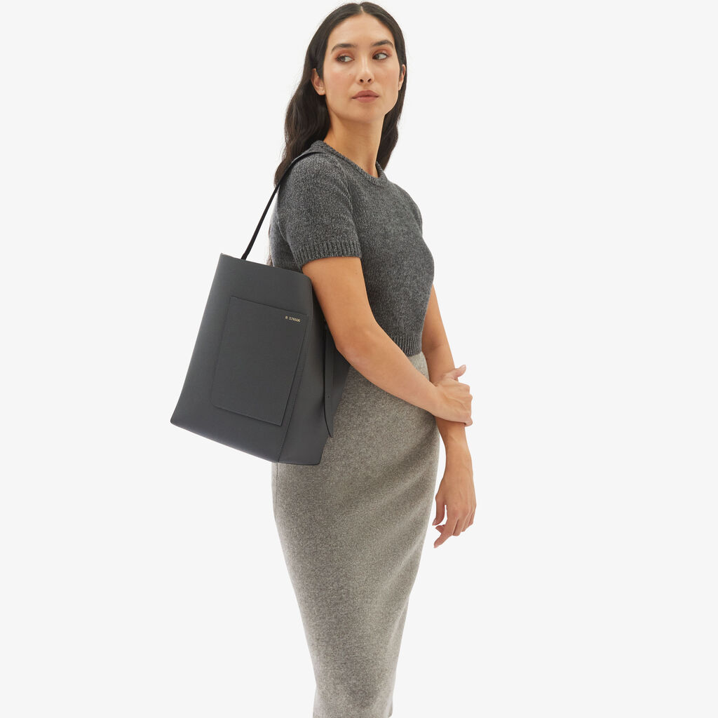 Valextra Borsa a secchiello da Donna Media in Pelle Grigia | Valextra Soft Sconto