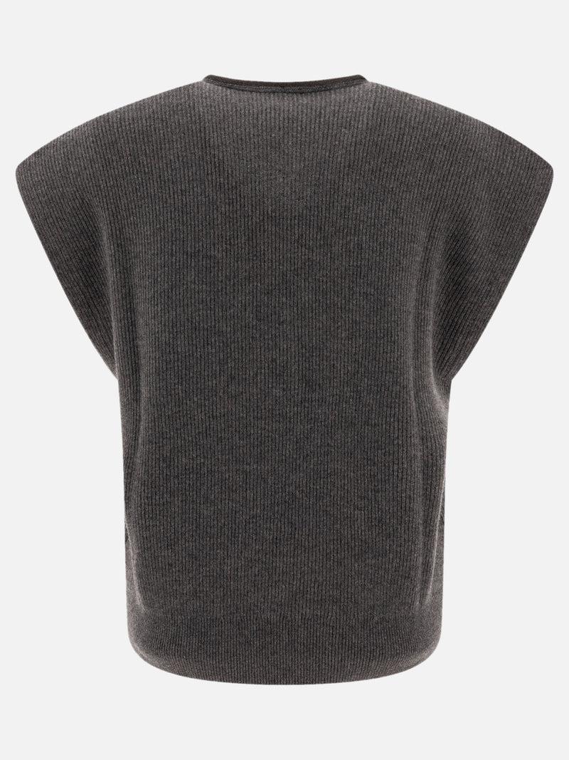 Vietti Brunello Cucinelli Maglione a costine in cashmere Sconto