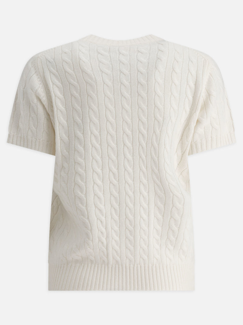 Vietti Brunello Cucinelli Maglione a maniche corte in cashmere a treccia Online