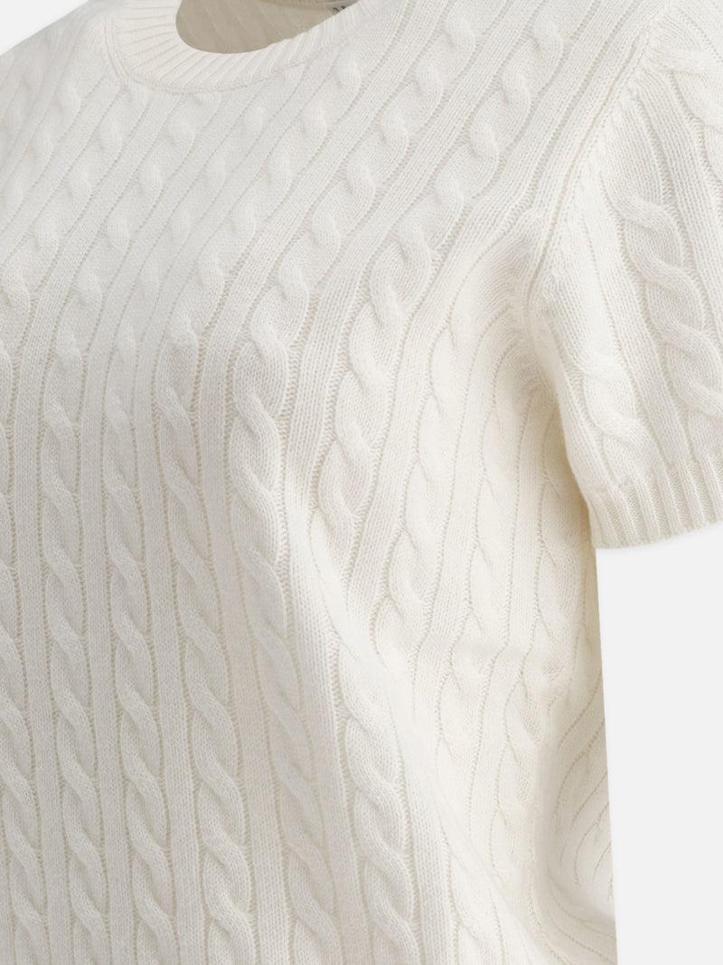 Vietti Brunello Cucinelli Maglione a maniche corte in cashmere a treccia Online