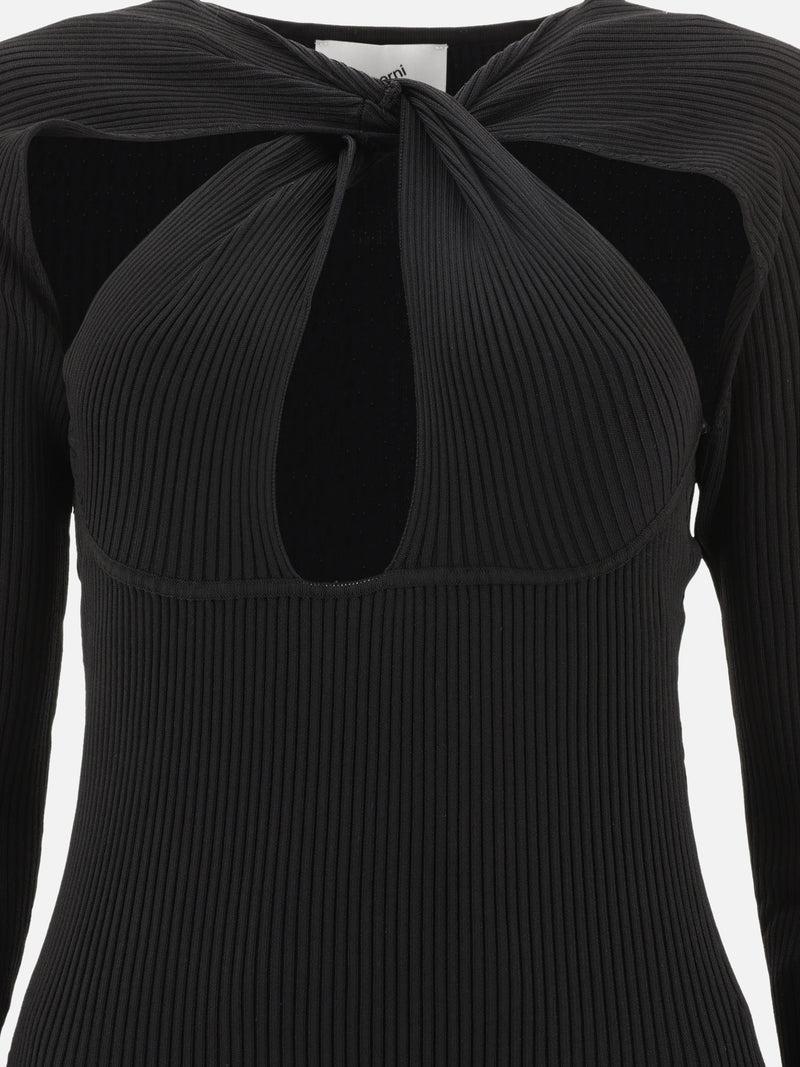 Vietti Coperni Abito a coste con cut-out "Twisted" Vendita