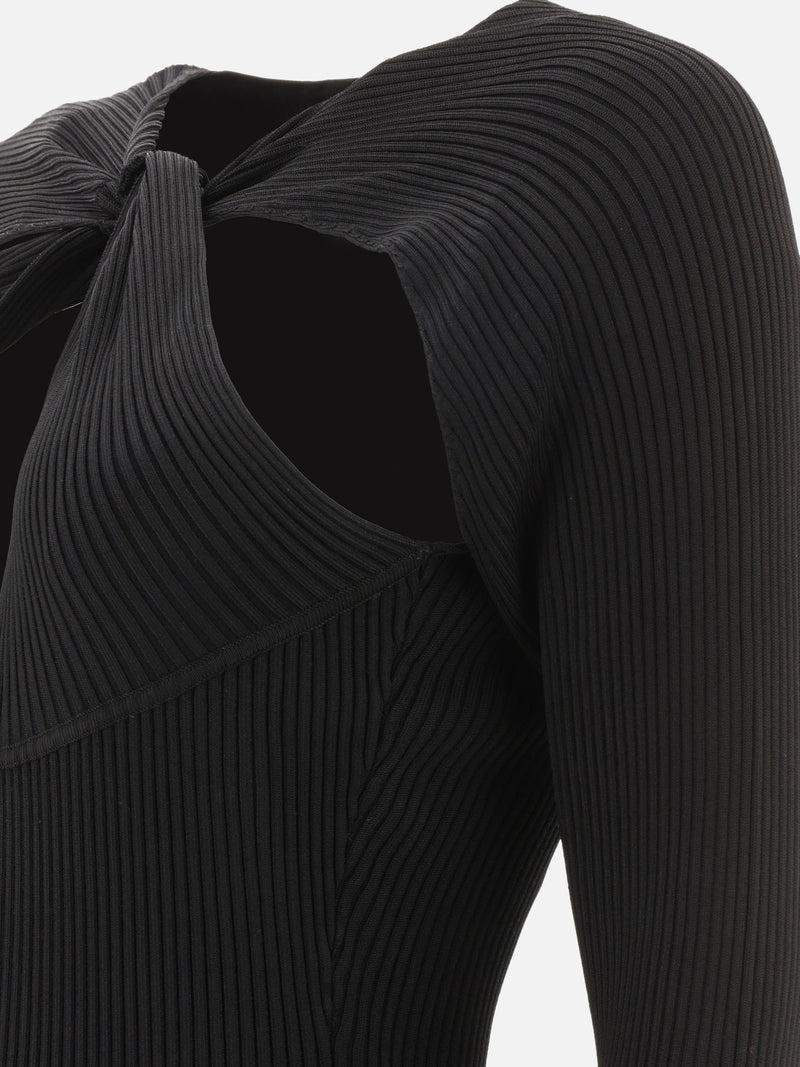 Vietti Coperni Abito a coste con cut-out "Twisted" Vendita