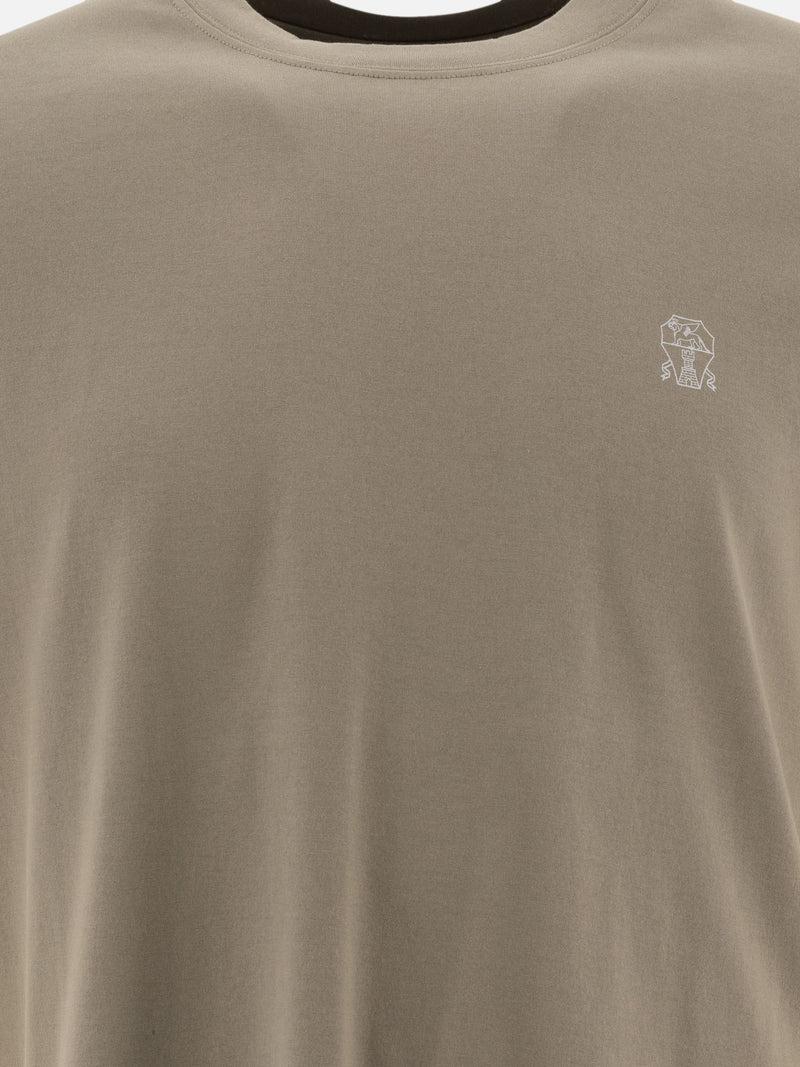 Vietti Brunello Cucinelli T-shirt in jersey con logo Spedizione Gratuita