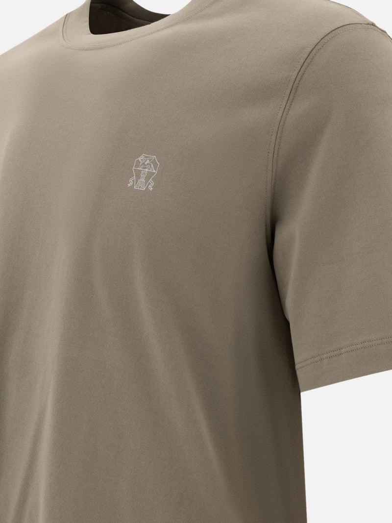 Vietti Brunello Cucinelli T-shirt in jersey con logo Spedizione Gratuita
