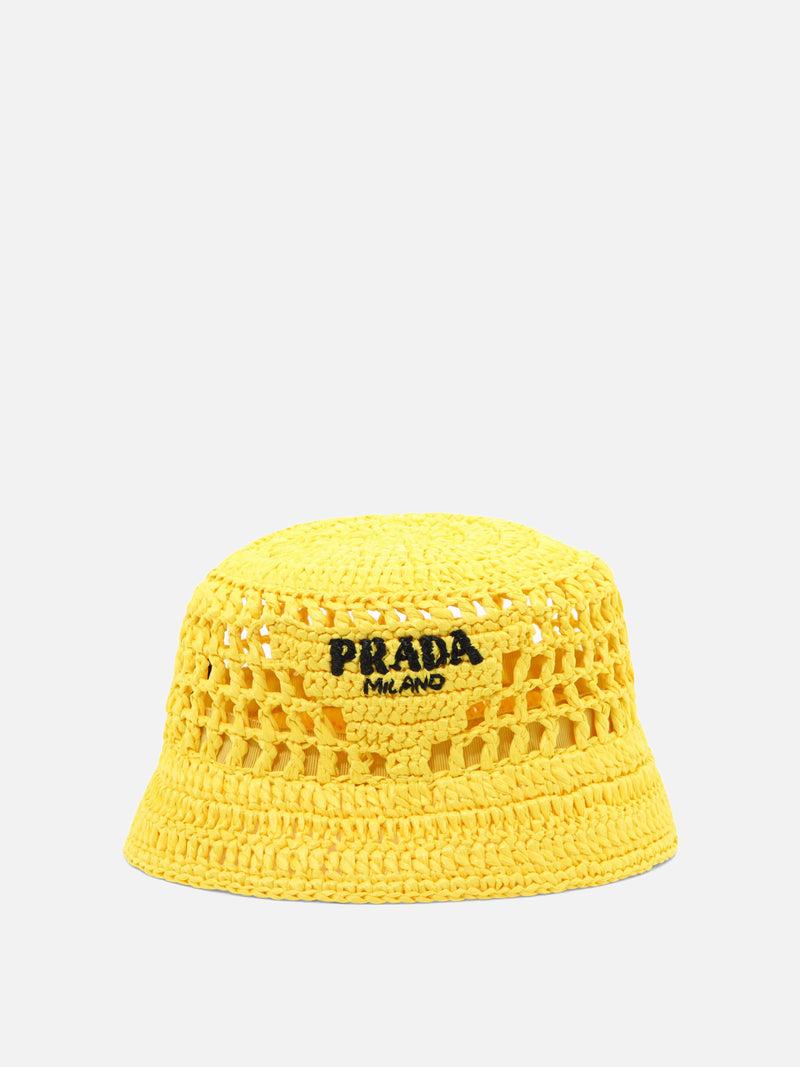 Vietti Prada Cappello da pescatore in rafia