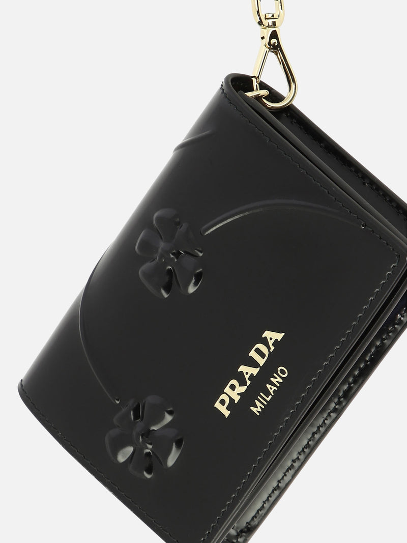 Vietti Prada Portacarte con tracolla e motivo floreale Promozione